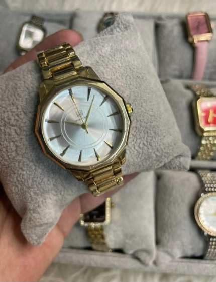 White dial golden watch