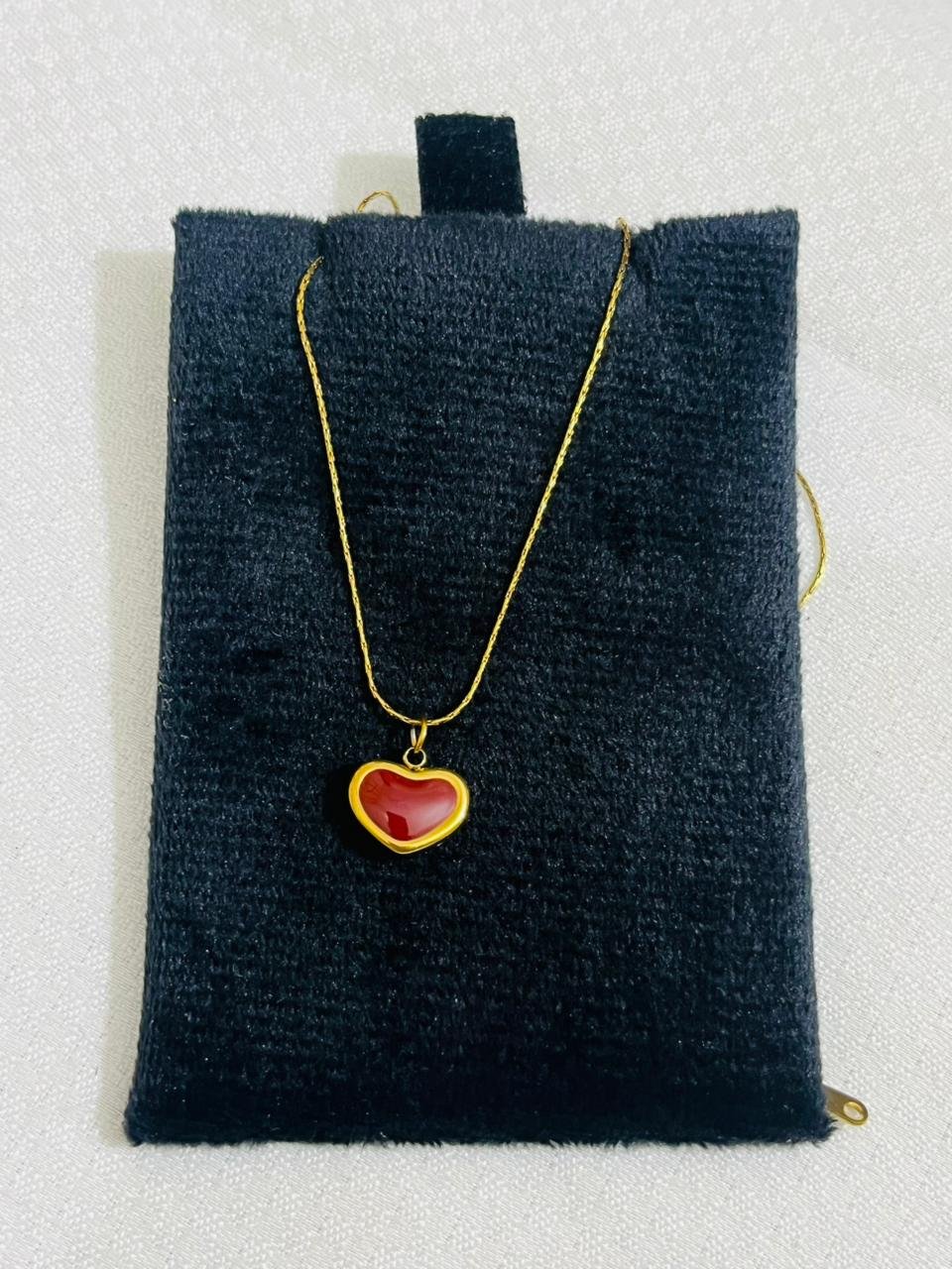 Red stone heart bracelet 1 Heart stone pendant - Image 1